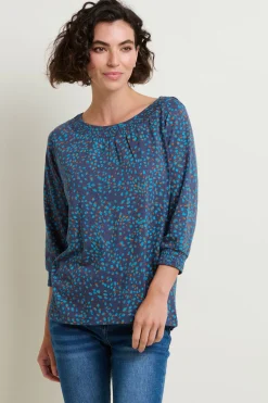 Brakeburn Abstract Spot 3 Quarter Tee Blue Hot