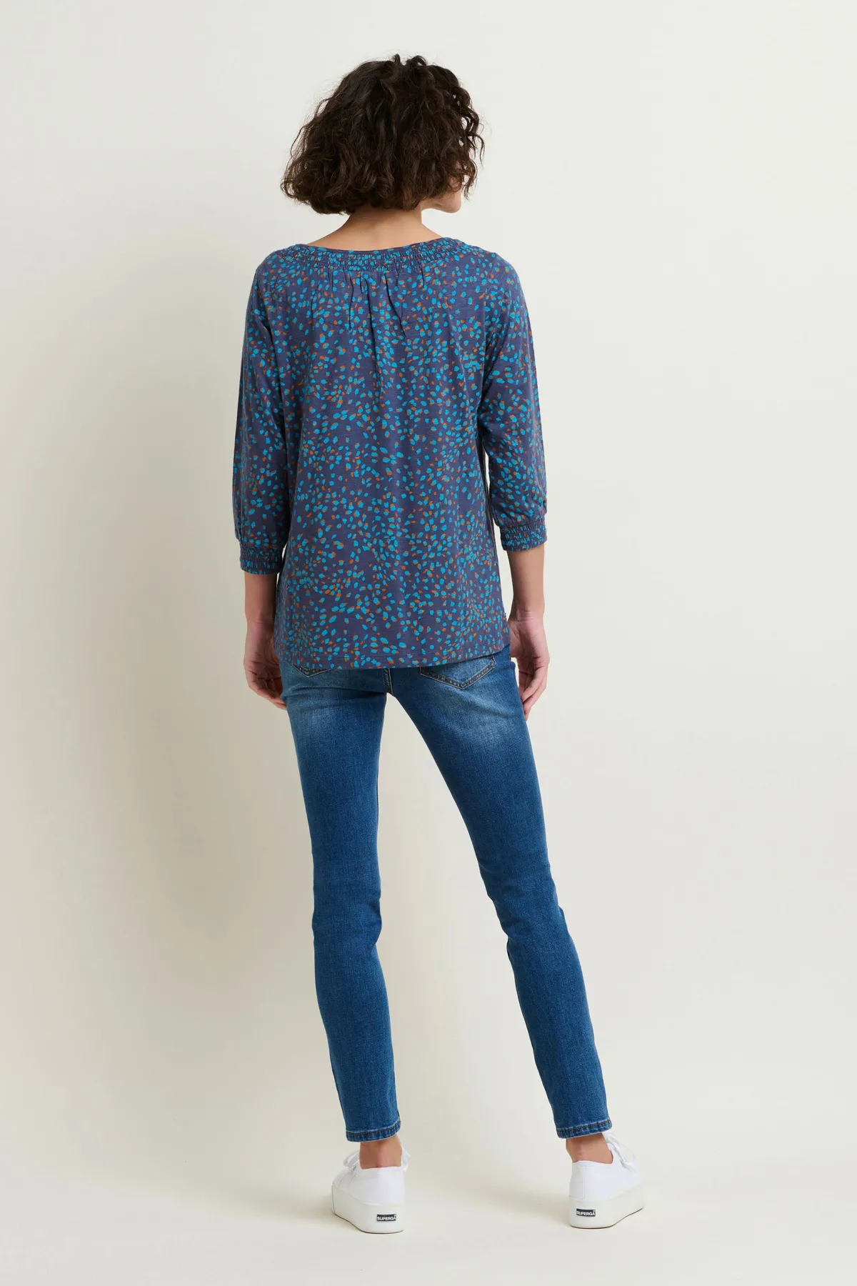 Brakeburn Abstract Spot 3 Quarter Tee Blue Hot