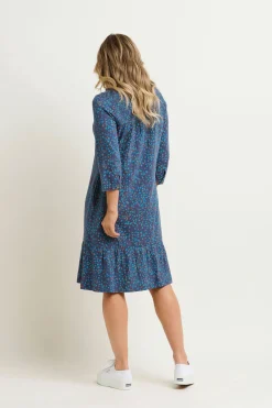 Brakeburn Abstract Spot Shirt Dress Blue Flash Sale