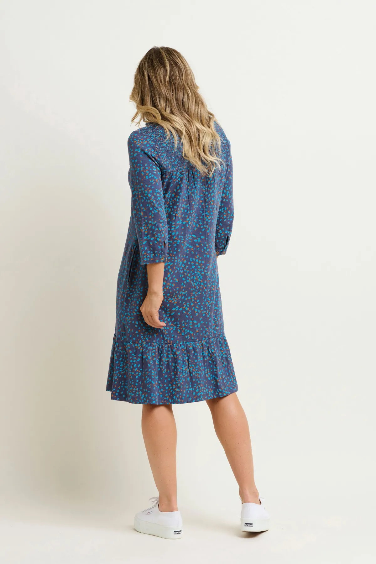 Brakeburn Abstract Spot Shirt Dress Blue Flash Sale