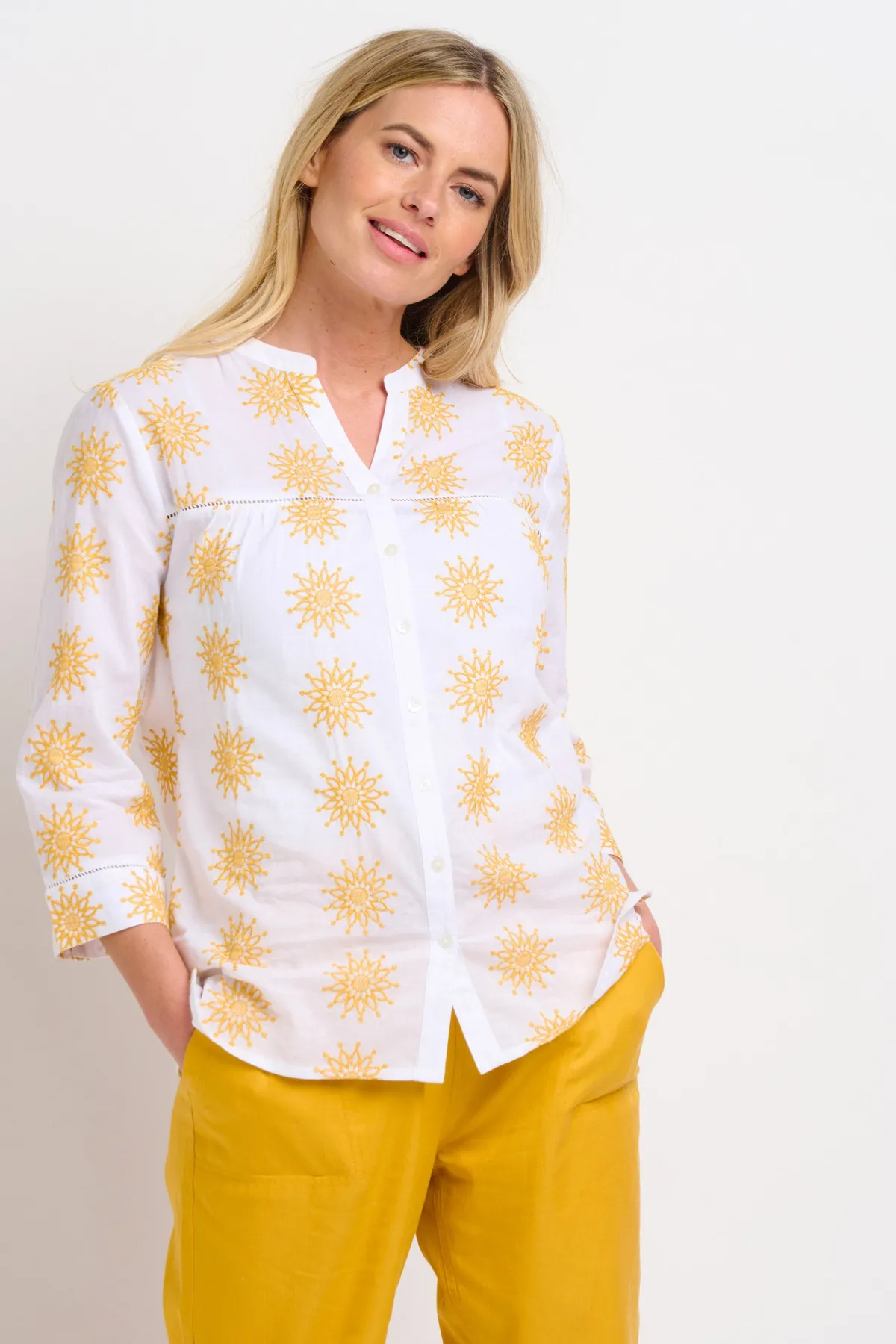 Brakeburn Ada Embroidered Blouse White Discount