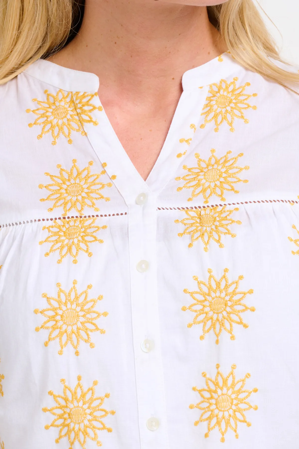 Brakeburn Ada Embroidered Blouse White Discount