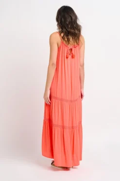 Brakeburn Amara Maxi Dress Coral Fashion