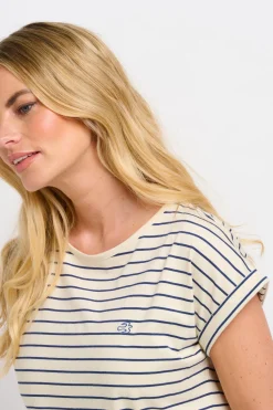 Brakeburn Amelia Stripe Tee Cream Flash Sale