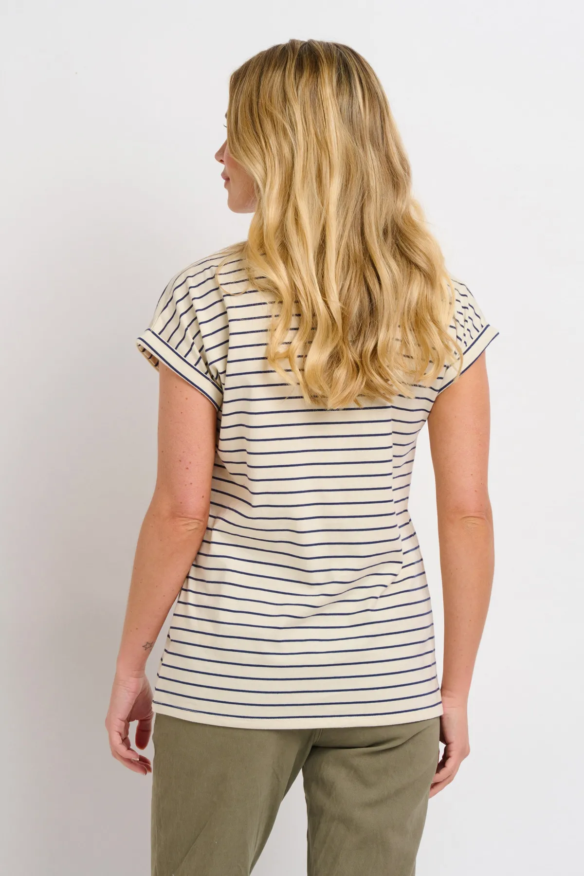 Brakeburn Amelia Stripe Tee Cream Flash Sale