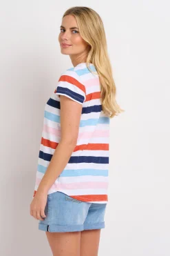 Brakeburn Anna Stripe Tee Blue Clearance