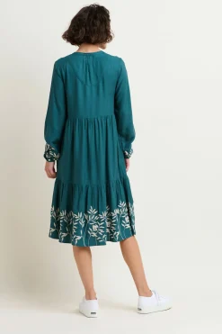 Brakeburn Anwen Embroidered Maxi Dress Blue Shop