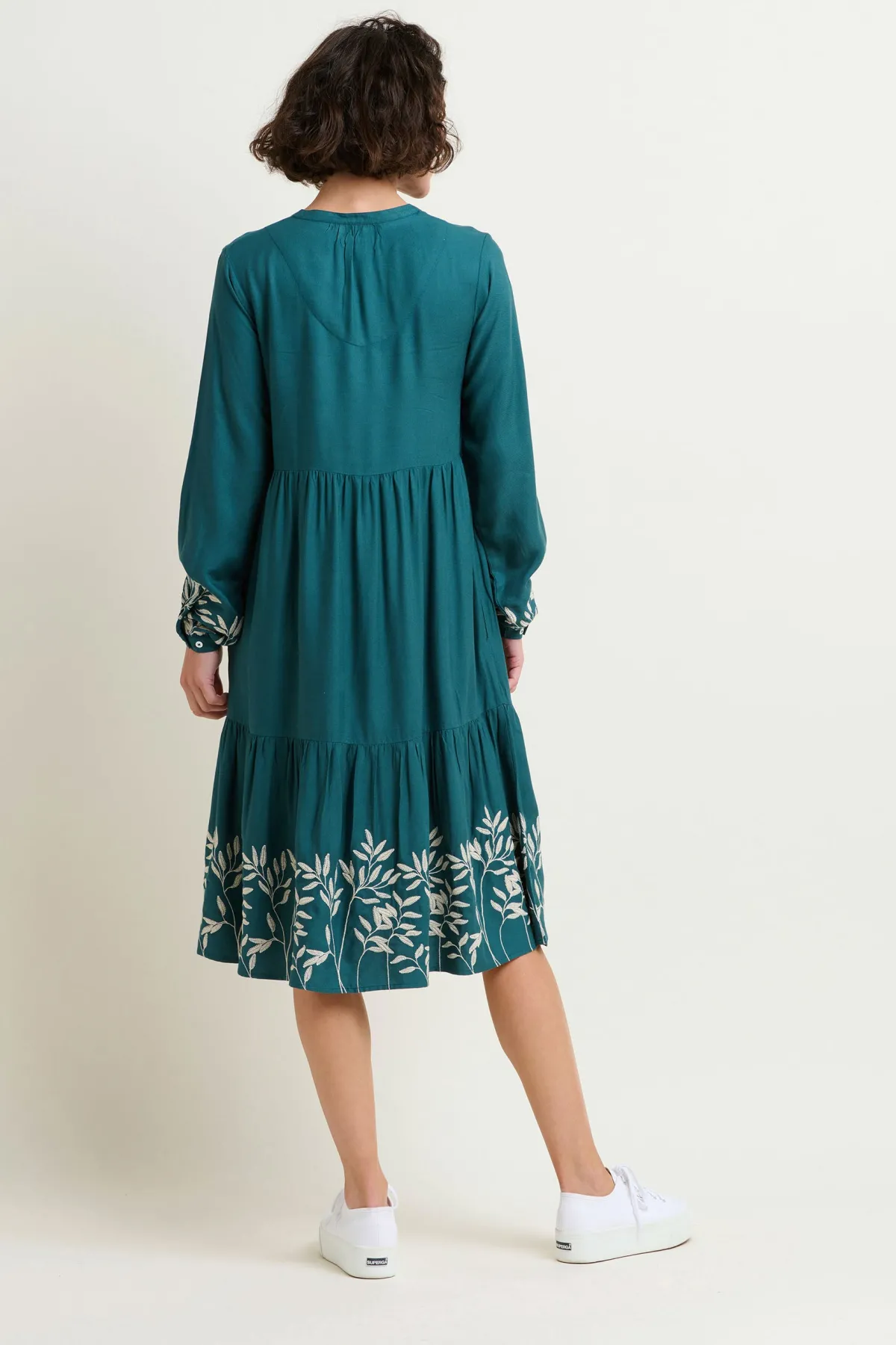 Brakeburn Anwen Embroidered Maxi Dress Blue Shop