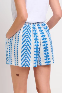 Brakeburn Aria Embroidered Shorts Blue Hot