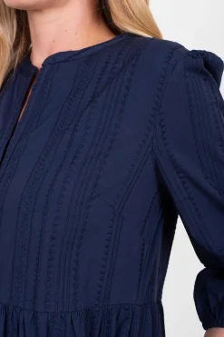 Brakeburn Artis Embroidered Dress Navy Store