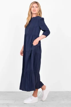 Brakeburn Artis Embroidered Dress Navy Store