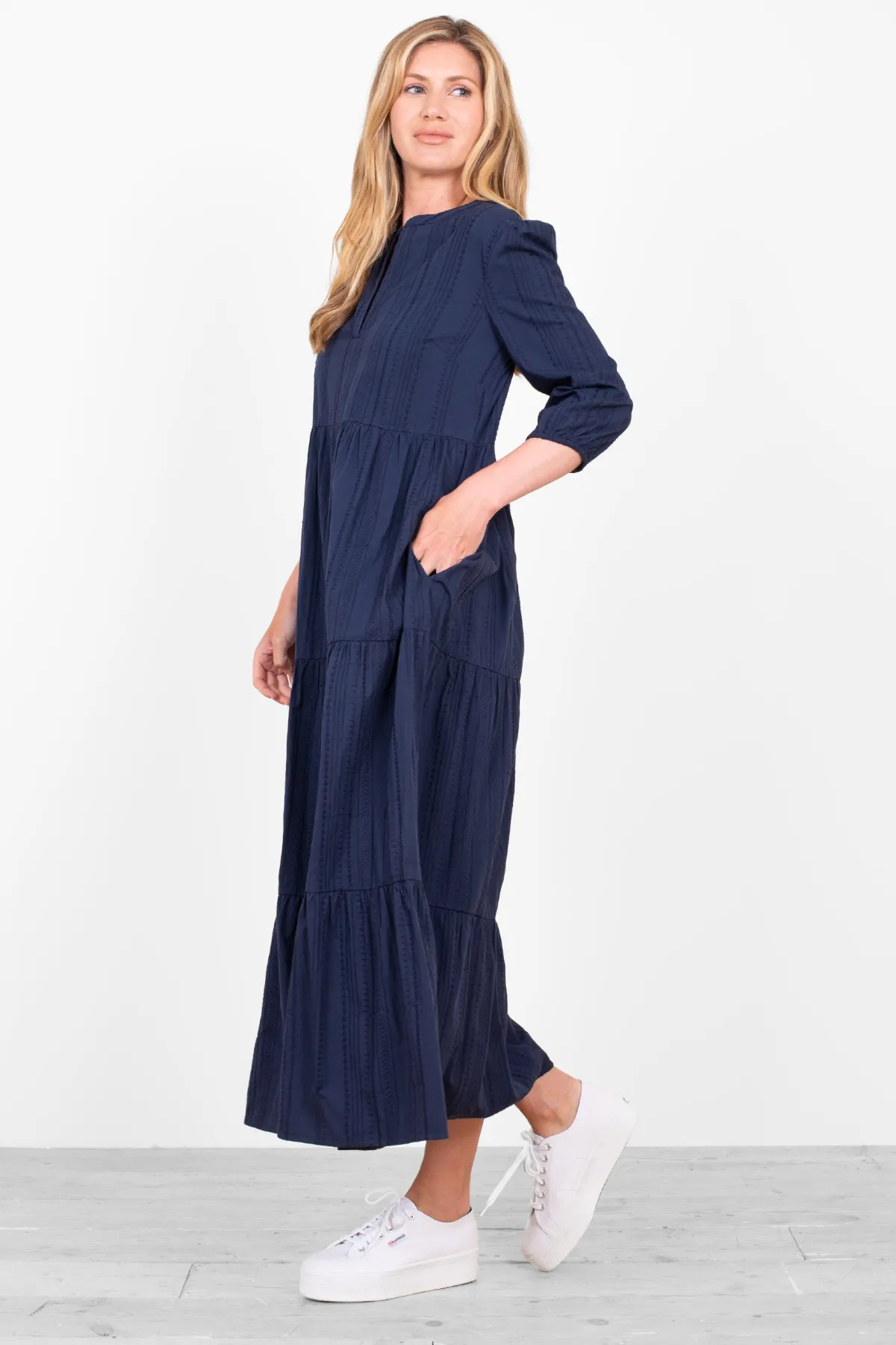 Brakeburn Artis Embroidered Dress Navy Store