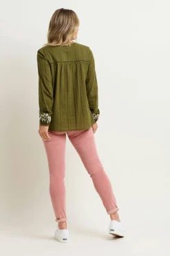 Brakeburn Basil Embroidered Blouse Green Cheap