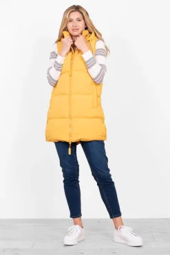 Brakeburn Bay Long Line Gilet Yellow Cheap