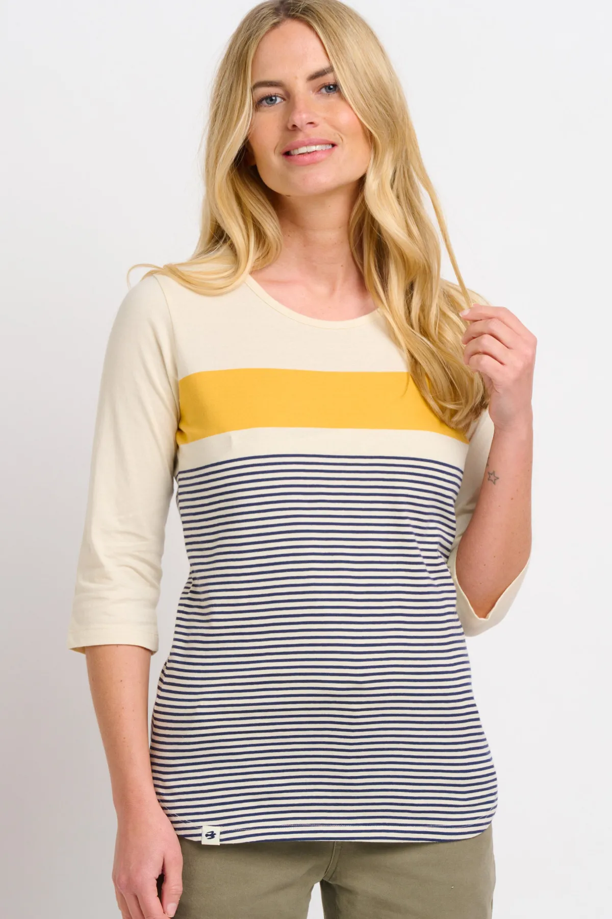 Brakeburn Beach Stripe Tee Cream Sale