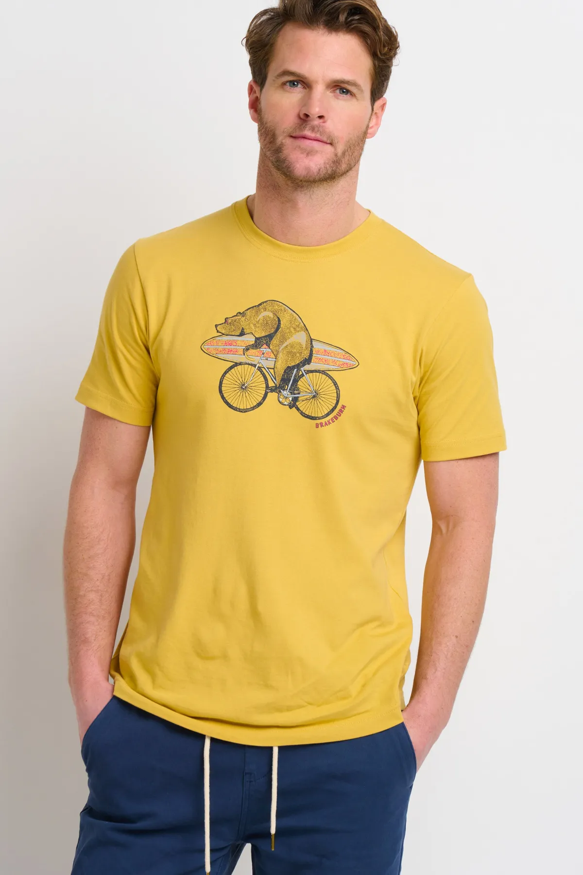 Brakeburn Bear Bike Tee Yellow Clearance