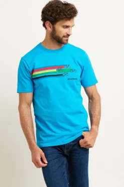 Brakeburn Bike Stripe Tee Blue Store