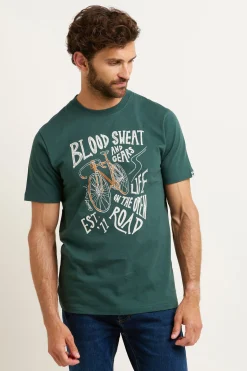 Brakeburn Blood Sweat And Gears Tee Green Flash Sale