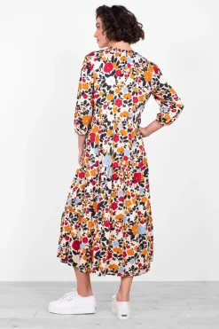 Brakeburn Bloom Floral Maxi Dress Cream Hot