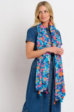 Brakeburn Bloom Floral Scarf Blue New