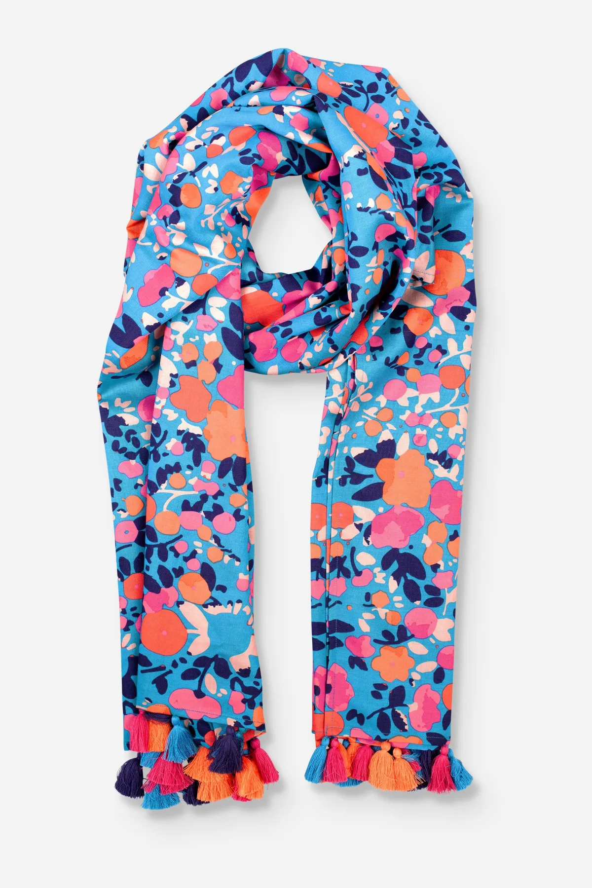 Brakeburn Bloom Floral Scarf Blue New