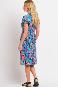 Brakeburn Bloom Floral Wrap Dress Blue Sale