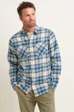 Brakeburn Blue Check Shirt Cream Online