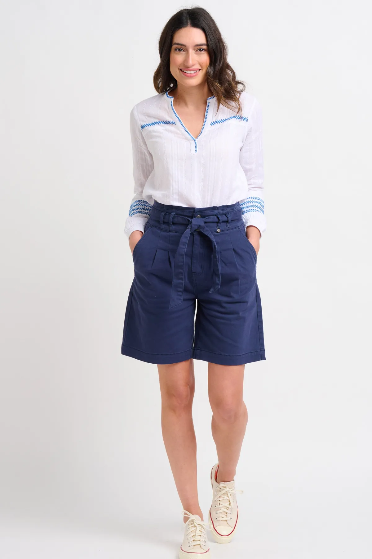Brakeburn Blue Paperbag Shorts Navy Discount