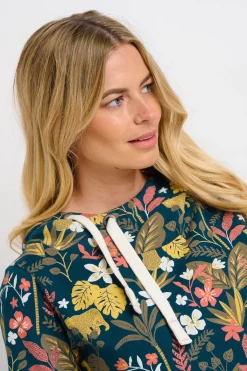 Brakeburn Botanical Jungle Elise Hoodie Green Flash Sale