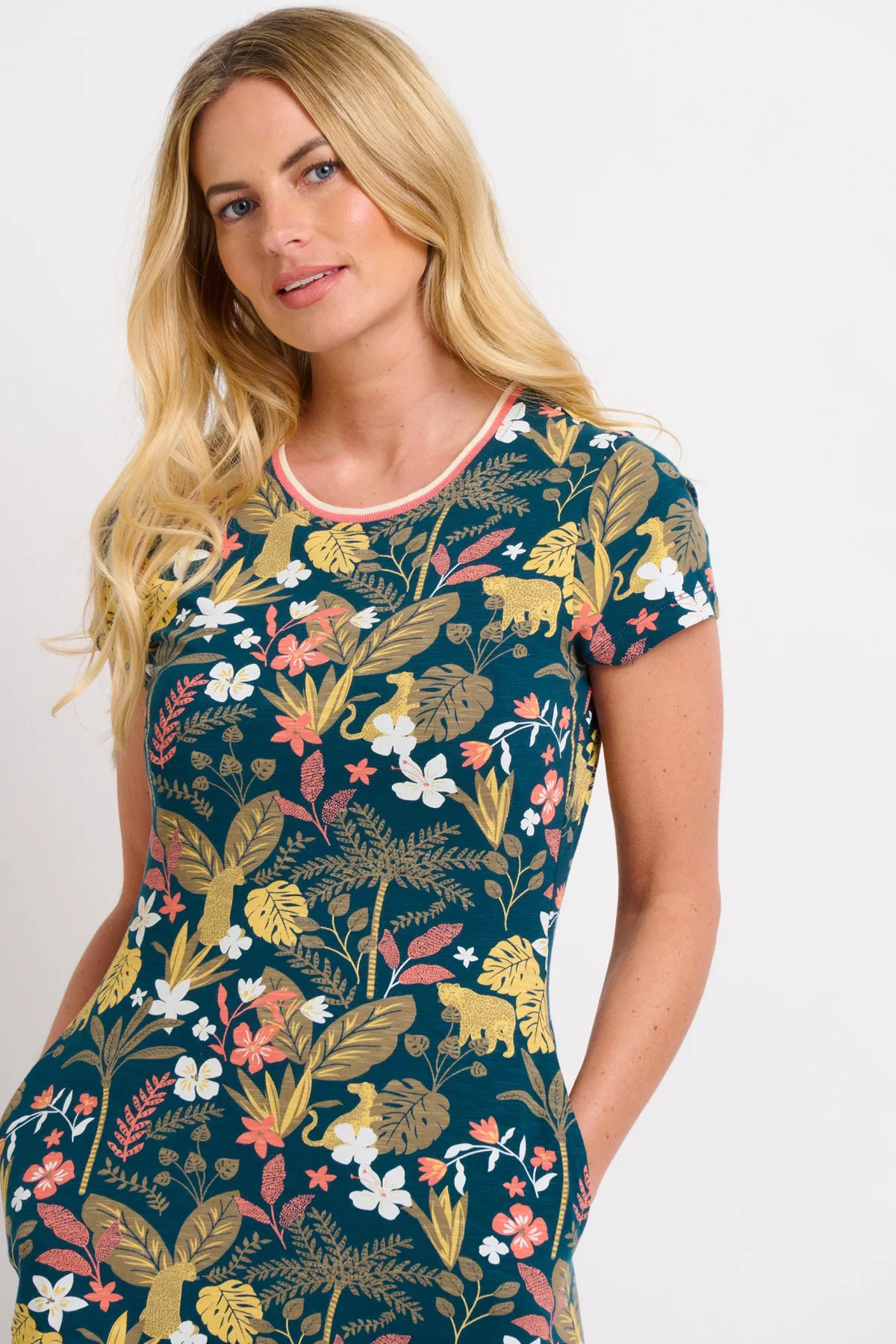 Brakeburn Botanical Jungle Midi Dress Green Clearance