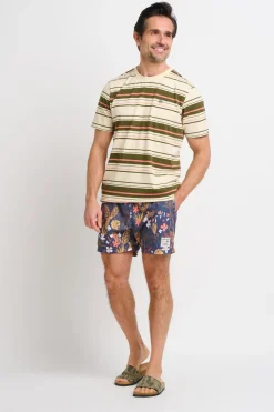 Brakeburn Botanical Jungle Swim Shorts Khaki Fashion