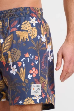 Brakeburn Botanical Jungle Swim Shorts Khaki Fashion