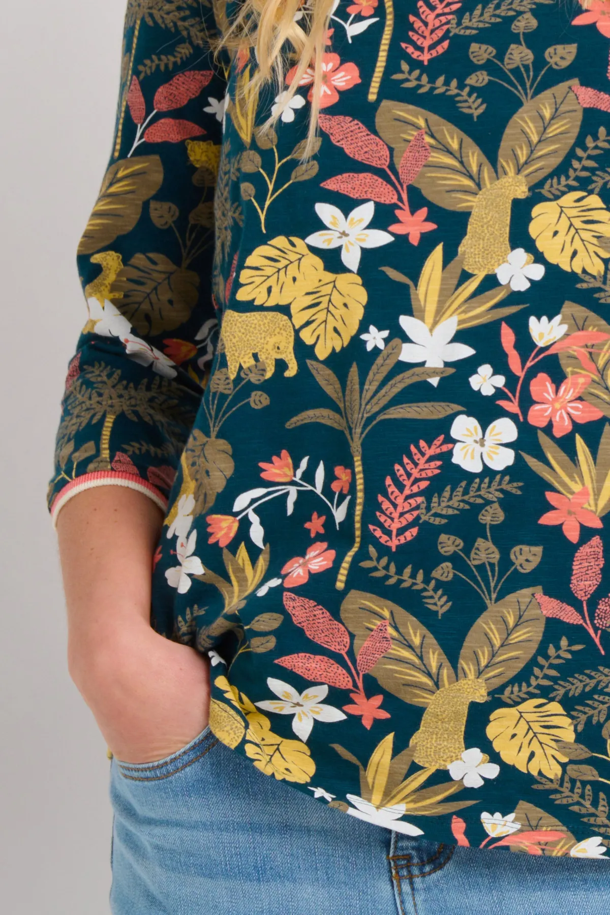 Brakeburn Botanical Jungle Three Quarter Tee Green Store