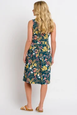 Brakeburn Botanical Jungle Wrap Dress Green Cheap
