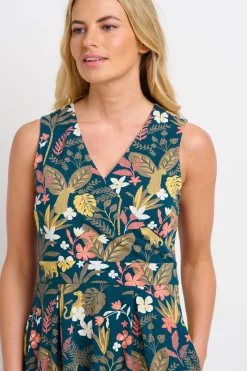 Brakeburn Botanical Jungle Wrap Dress Green Cheap