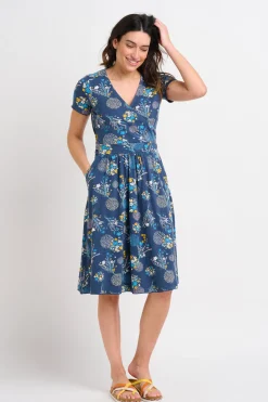 Brakeburn Bursting Blooms Wrap Dress Blue Best