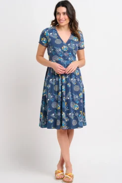 Brakeburn Bursting Blooms Wrap Dress Blue Best