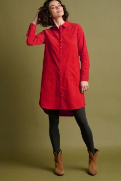 Brakeburn Cameron Cord Dress Orange Discount