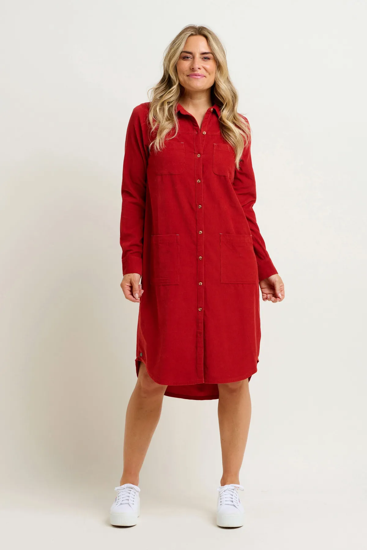 Brakeburn Cameron Cord Dress Orange Discount