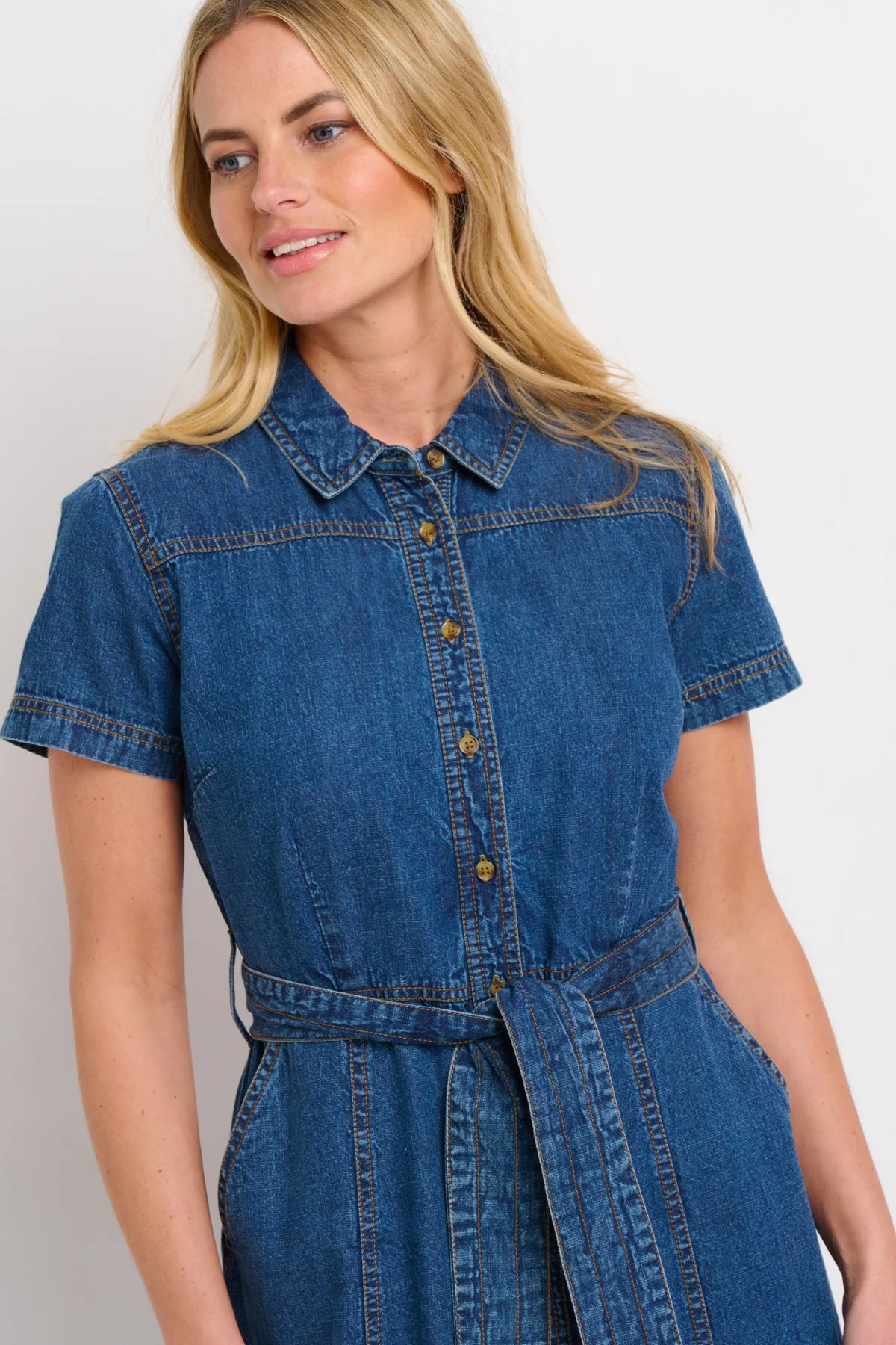 Brakeburn Caris Shirt Dress Blue Best