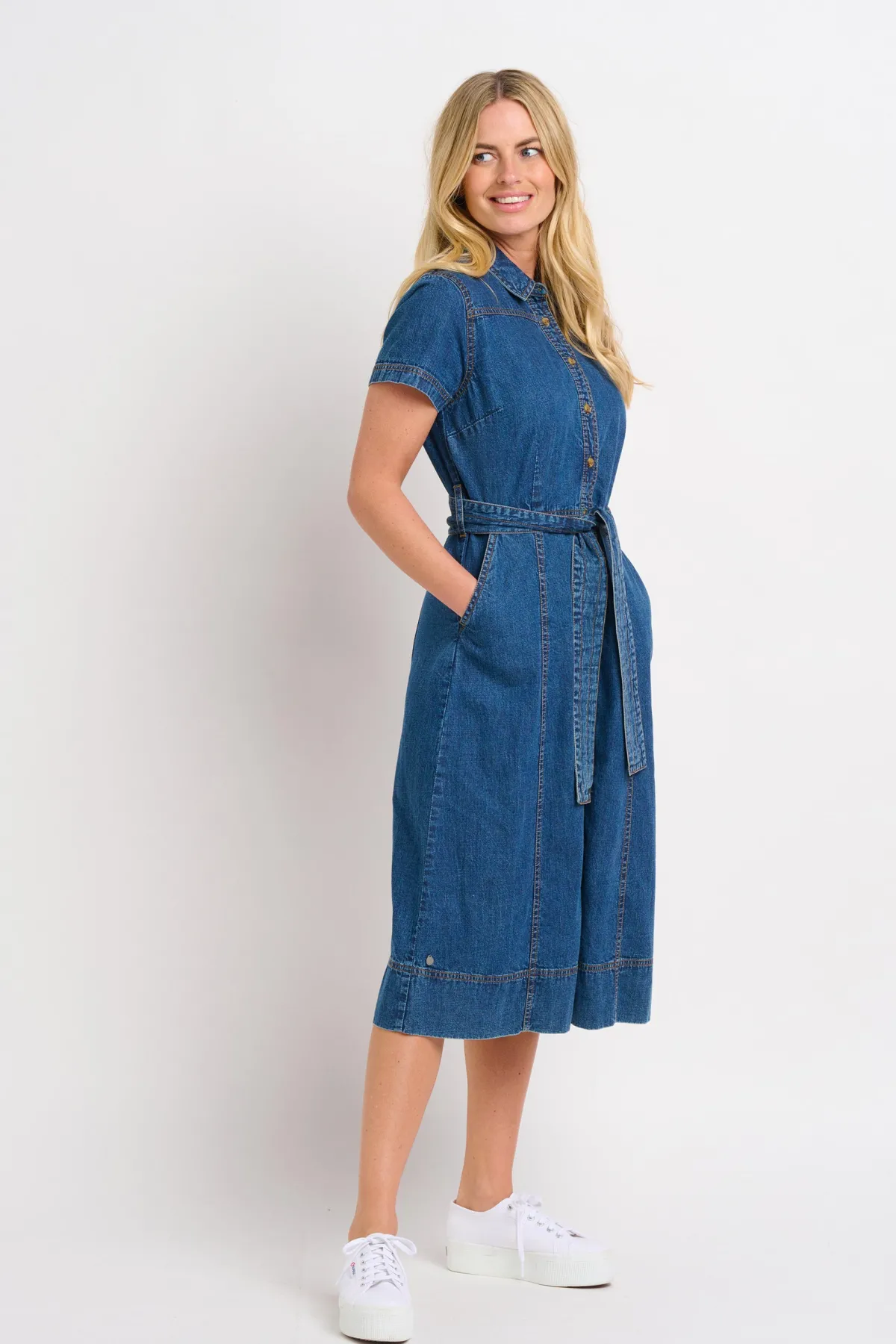 Brakeburn Caris Shirt Dress Blue Best