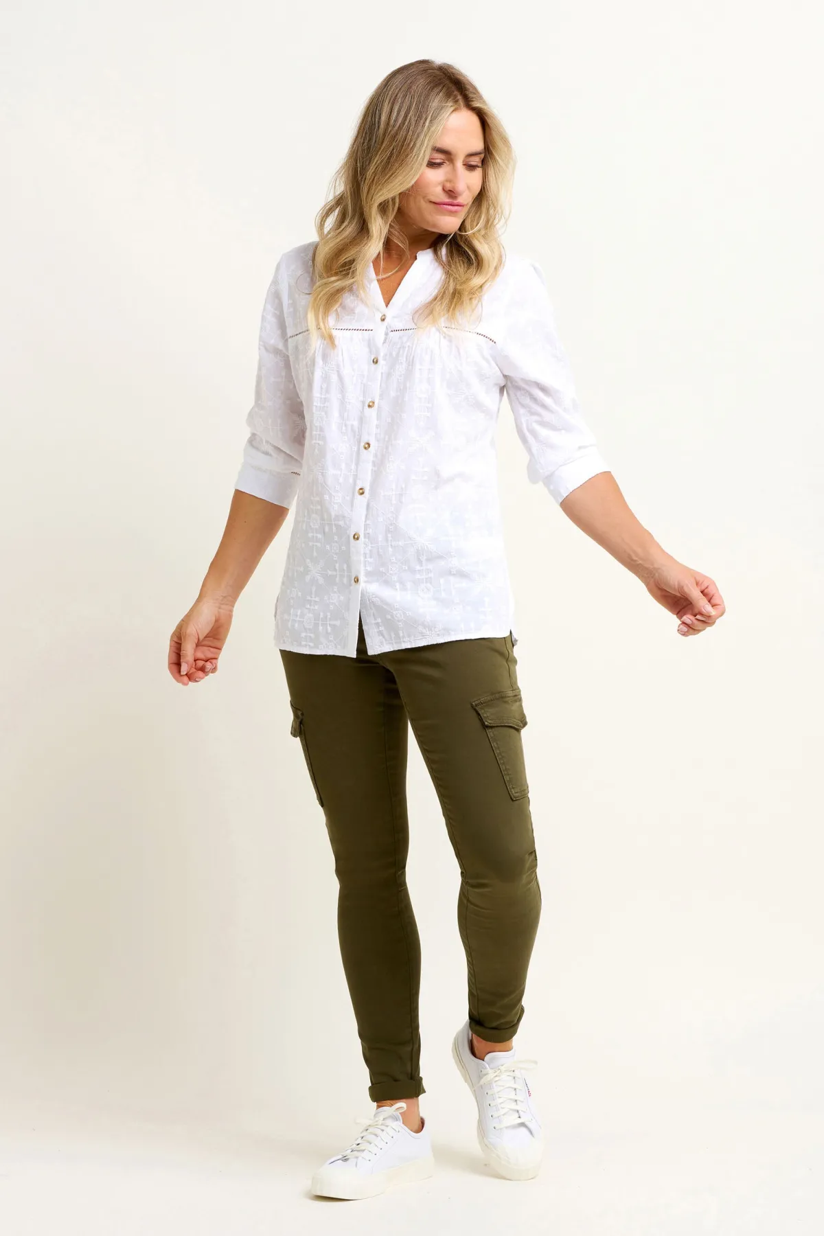 Brakeburn Cassia Embroidered Blouse White Flash Sale