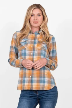Brakeburn Checked Flannel Shirt Blue Store