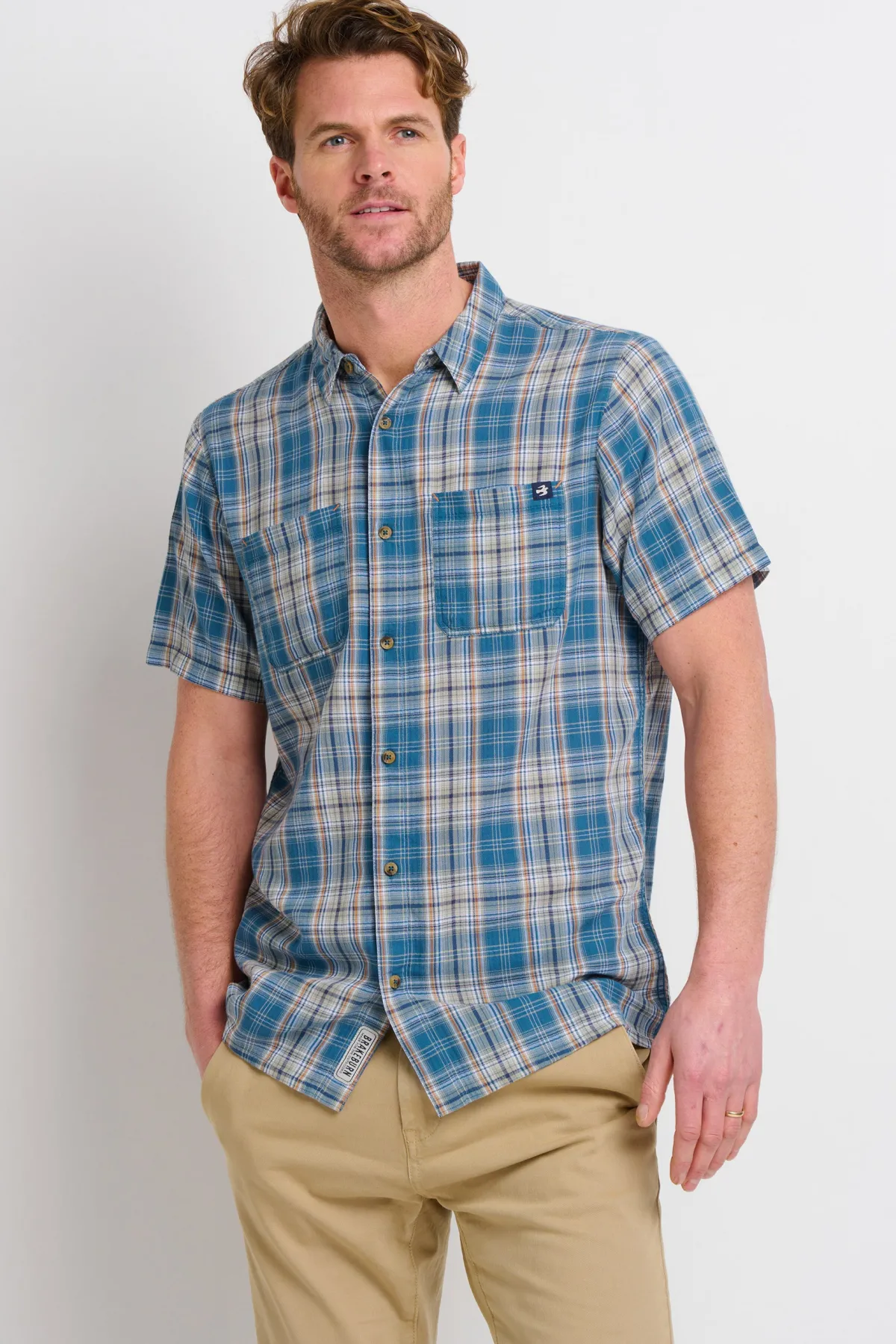 Brakeburn Checked Shirt Blue Sale