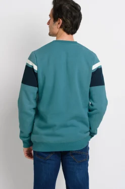 Brakeburn Chest Stripe Crew Neck Sweat Blue Cheap