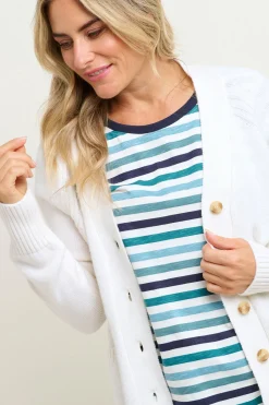 Brakeburn Chunky White Cardigan Cream Best Sale