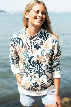 Brakeburn Coral Elise Hoodie Cream Fashion