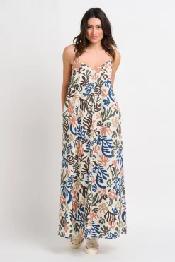 Brakeburn Coral Maxi Dress Blue Online