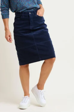 Brakeburn Cord Midi Skirt Navy Best
