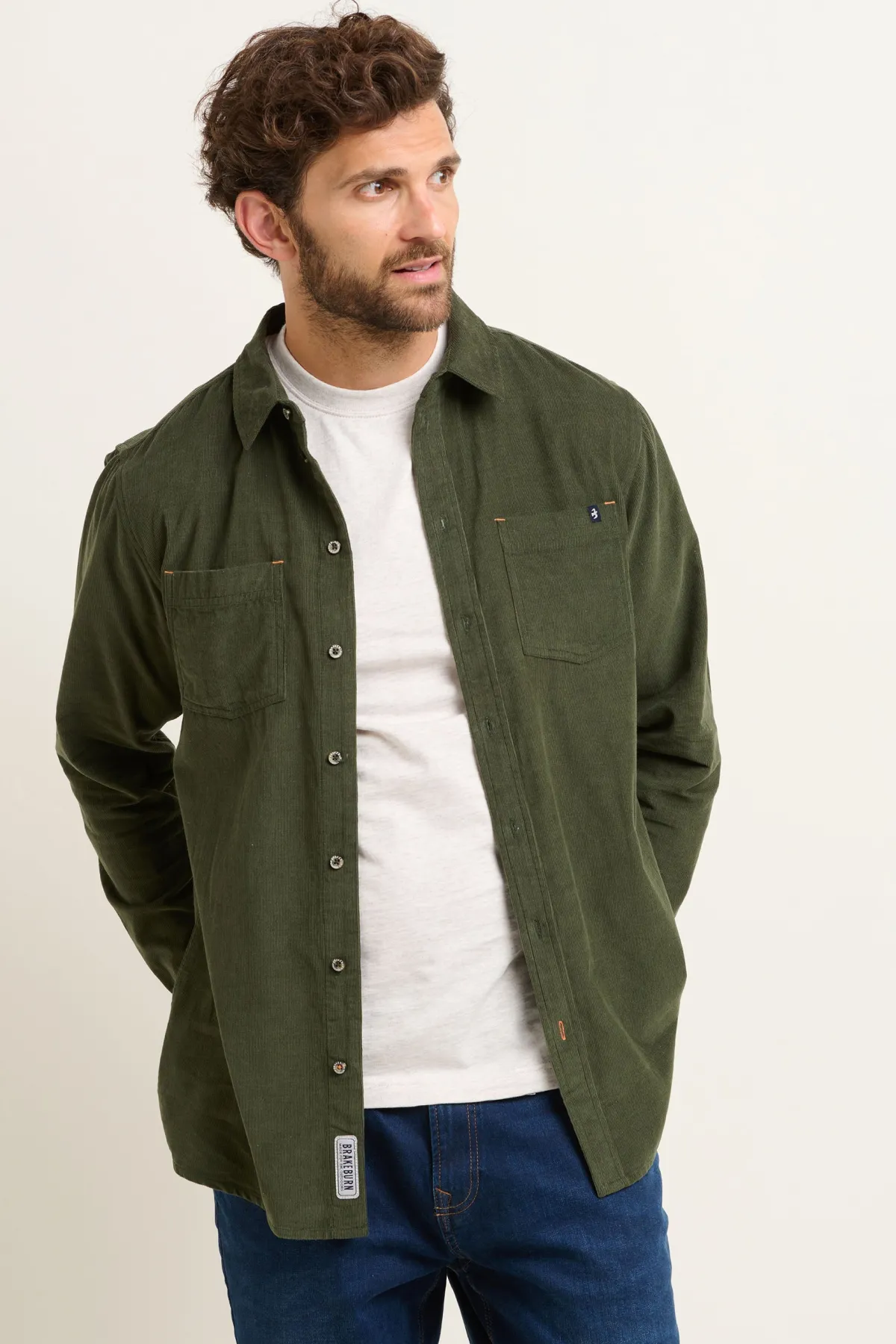Brakeburn Corduroy Shirt Khaki Outlet